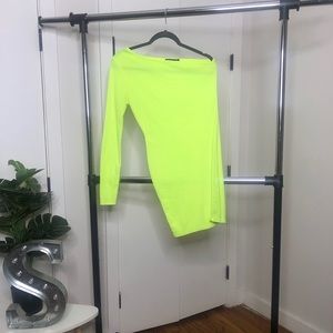 Neon one shoulder mini dress